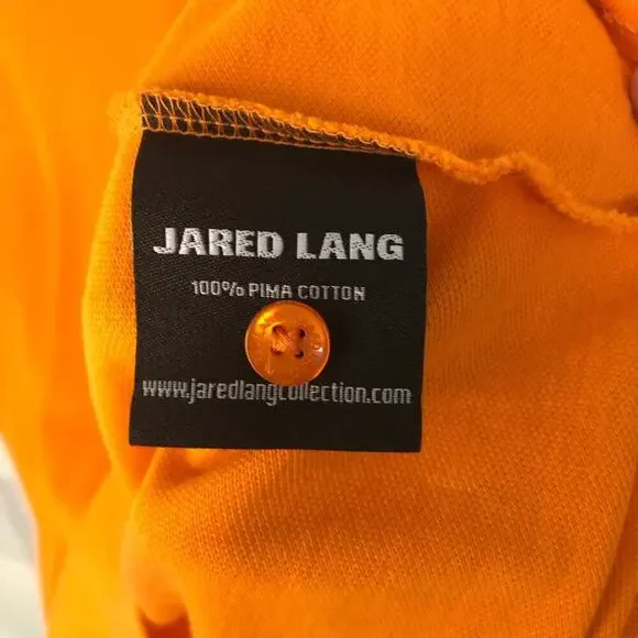 Jared Lang Neon Orange Men's Size Large 100% Pima Cotton Polo Shirt Short Sleeve - Picture 4 of 8